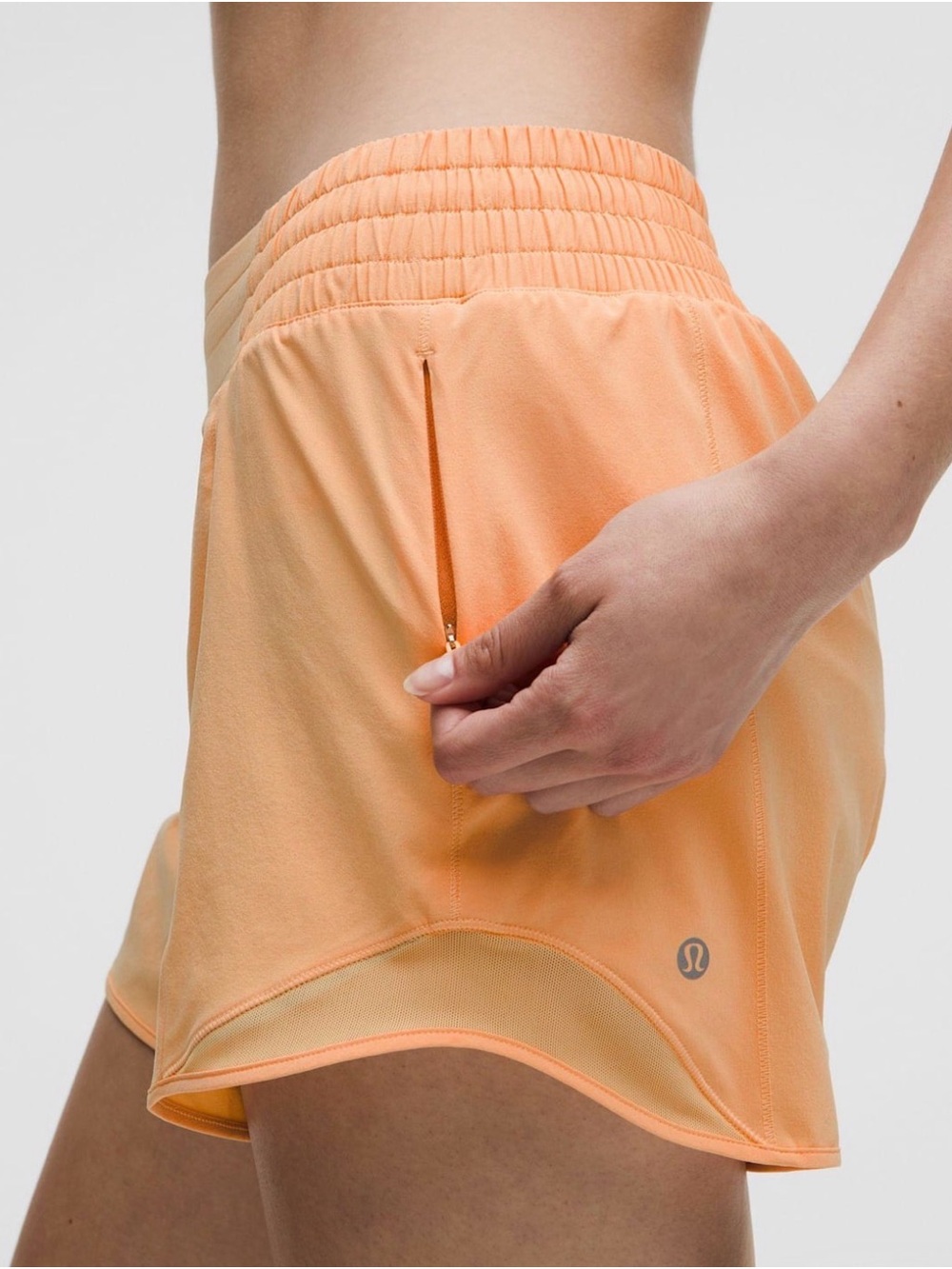 lululemon hotty hot hr short 4” lined rock melon
